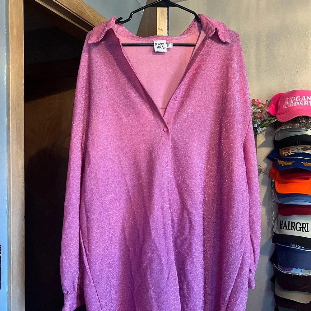 Princess Polly Shimmering Pink Top - Picture 1 of 3